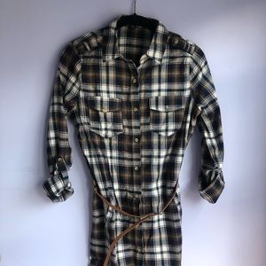 Flannel Dress with Belt